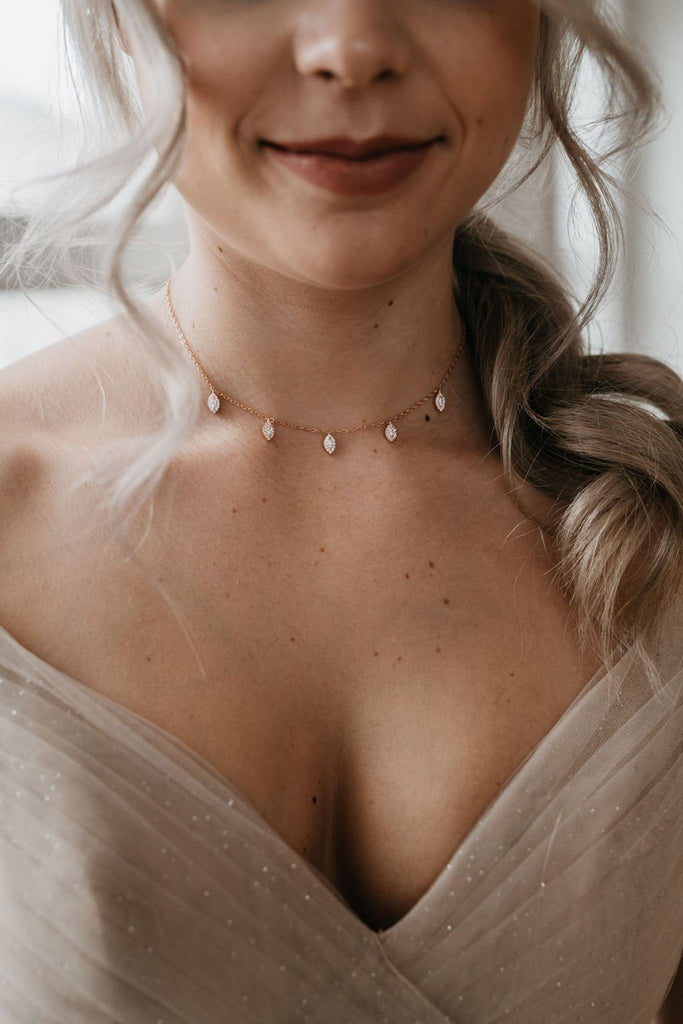 Rose Gold Bridal Necklace 