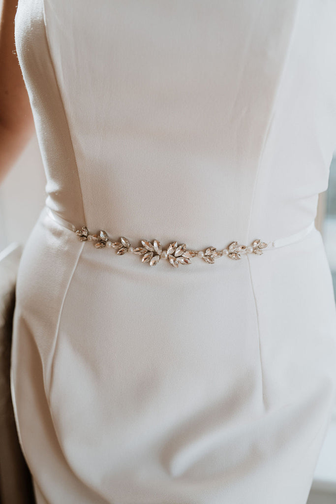 Wedding Accessories - Bohemian Rose Gold Bridal Belt/Sash