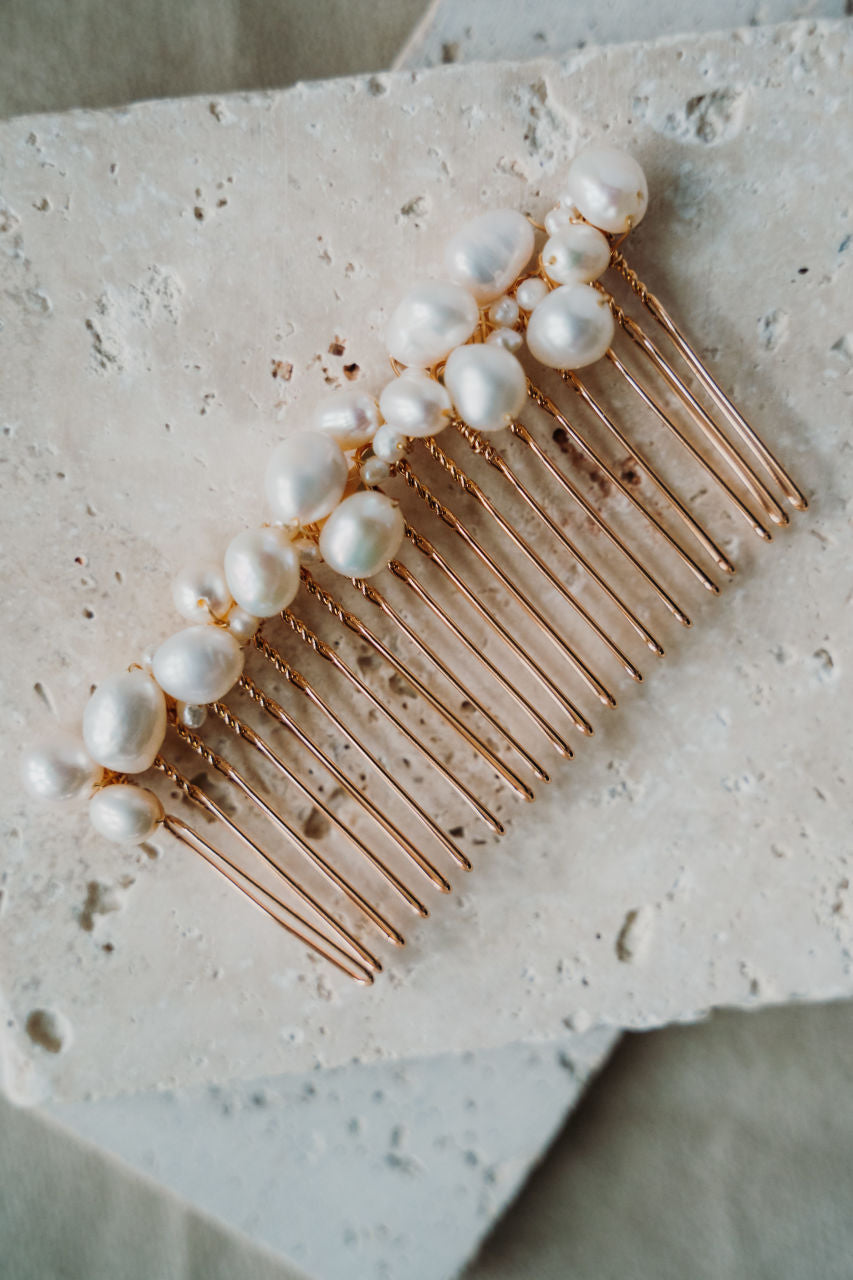 Bridal Beaded Hair Pin, Boho Gold Silver Rose newest Gold Pearl Hair Pin, Boho Headpiece - 'POSY'