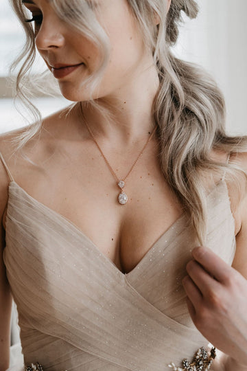 Rose Gold Bridal Necklace 