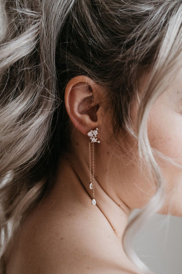 Rose Gold Bridal Earrings 