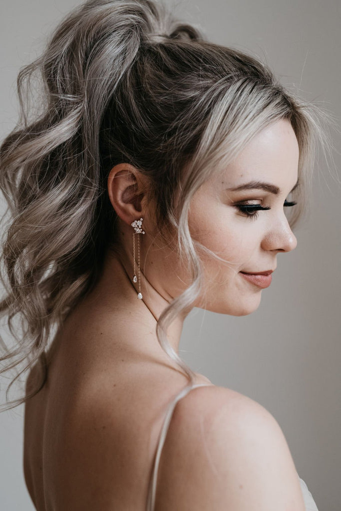 Rose Gold Bridal Earrings 