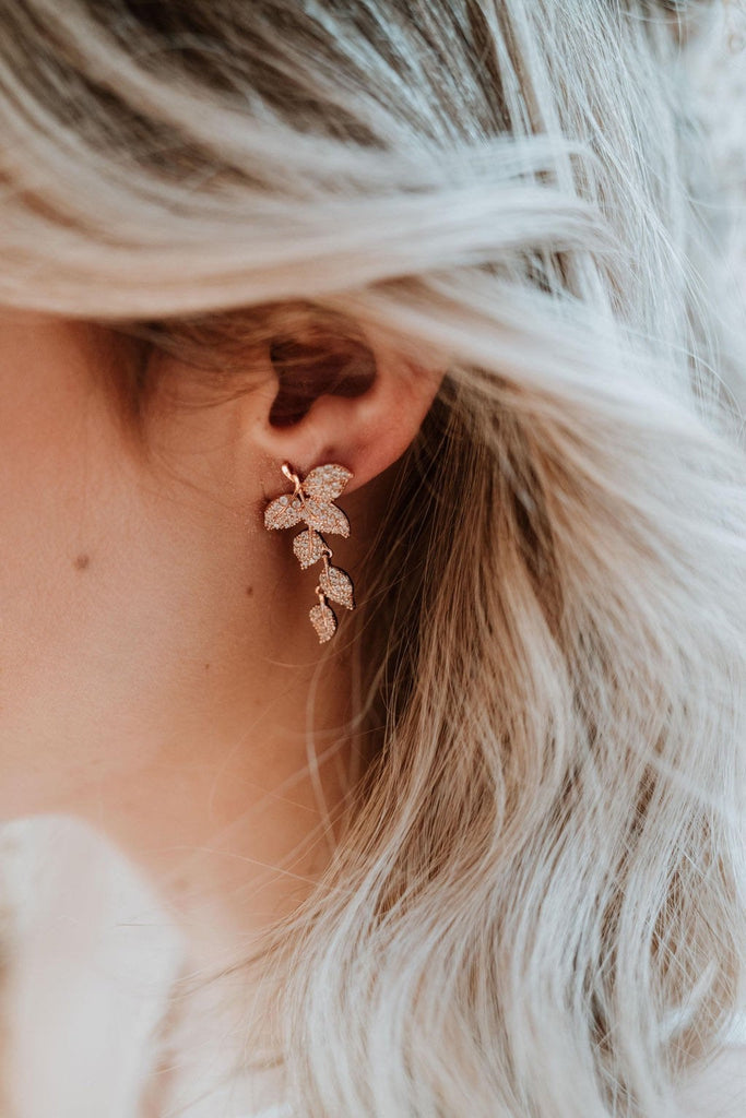 Clay blossom bridal earrings - Dewdrop blossom earrings - Style #950 |  Twigs & Honey ®, LLC